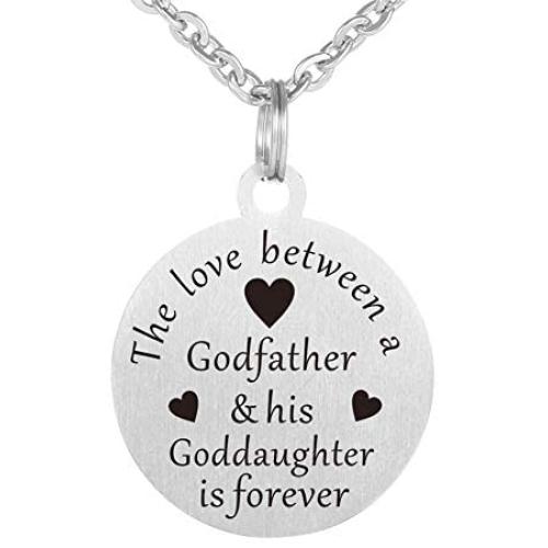 WPFdesign Godfather and Goddaughter Dog Tag Necklace Jewelry Keychain Pendant