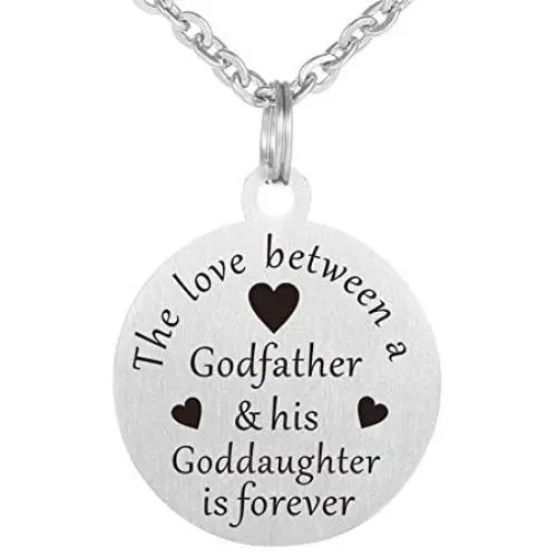 WPFdesign Godfather and Goddaughter Dog Tag Necklace Jewelry Keychain Pendant WPFdesign Godfather and Goddaughter Dog Tag Necklace Jewelry Keychain Pendant