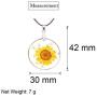 Jeni-Sely Handmade Real Dry Pressed Sunflower Round Resin Leather Necklace