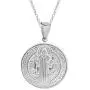 Ritastephens Sterling Silver San Benito St Saint Benedict Medallion Medal Pendant Necklace (3 sizes) Ritastephens Sterling Silver San Benito St Saint Benedict Medallion Medal Pendant Necklace (3 sizes)