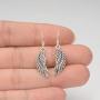 EVER FAITH Womens 925 Sterling Silver Bali Inspired Fashion Tiny Angle Wing Hook Dangle Earrings