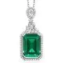 Gem Stone King Sterling Silver Green Simulated Emerald Pendant Necklace 7.10 cttw Emerald Cut 14X10MM with 18 Inch Silver Chain Gem Stone King Sterling Silver Green Simulated Emerald Pendant Necklace 7.10 cttw Emerald Cut 14X10MM with 18 Inch Silver Chain