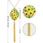Hicarer 4 Pack Sunflower Print Jewelry Set Y-Shape Tassel Necklace Multilayer Bracelets and Dangle Earrings for Women Girls