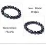Rustenhof Natural Crystal Obsidian Stone Bead Bracelet with Dragon or Phoenix Totem Cylinder Bead Men or Women Chain Famous Fashion 12MM 10MM Rustenhof Natural Crystal Obsidian Stone Bead Bracelet with Dragon or Phoenix Totem Cylinder Bead Men or Women Chain Famous Fashion 12MM 10MM