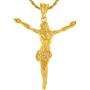 LIFETIME JEWELRY Cubic Zirconia Jesus Pendant Cross Necklace 24k Gold Plated