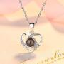 925 Sterling Silver Heart I Love You Necklace 100 Languages Love Necklace for Girlfriend Wife Romantic Gifts for Her