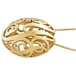 MyNameNecklace Personalized 3D Hollow Monogram Necklace- Custom 3 Initial Pendant