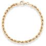 Miabella 18K Gold Over Sterling Silver 4mm Classic Rope Chain Link Bracelet for Women Men, 6.5, 7, 7.5, 8, 8.5 Inch 925 Made in Italy