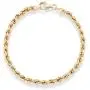 Miabella 18K Gold Over Sterling Silver 4mm Classic Rope Chain Link Bracelet for Women Men, 6.5, 7, 7.5, 8, 8.5 Inch 925 Made in Italy