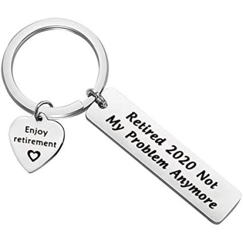 FAADBUK Retirement Keychain Retired 2021 Not My Problem Anymore Jewelry Enjoy Retirement Gift for Coworker Employee Boss
