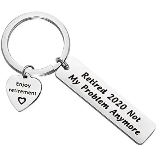 FAADBUK Retirement Keychain Retired 2021 Not My Problem Anymore Jewelry Enjoy Retirement Gift for Coworker Employee Boss FAADBUK Retirement Keychain Retired 2021 Not My Problem Anymore Jewelry Enjoy Retirement Gift for Coworker Employee Boss