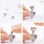 DESIGNSCAPE3D Pet Cremation Jewelry No Longer by My Side but Forever in My Heart Urn Necklace for Ashes Stainless Steel Ash Necklace Pendant for Dog Cat with 20'' Chain + Gift Box + Filling Kit