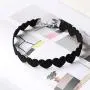Heart Velevt Choker Necklace Boho Leather Heart Shaped Chain Jewelry Silver Plated for Women Girls