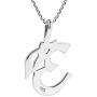 AeraVida Sacred Prayer Sign Mystic Om or Aum .925 Sterling Silver Pendant Necklace