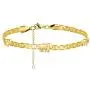 18K Gold Elephant Anklet Bracelets for Women Teen Girl Flat Marina Cute Chain Handmade Unique Trendy Simple Minimalist Summer Beach Jewelry Christmas Gifts