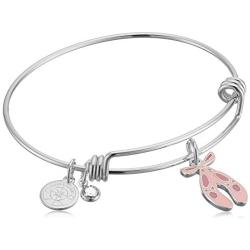 Alex and Ani Halos & Glories, Ballet Shoes Shiny Silver Bangle Bracelet