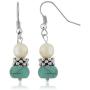 Gem Stone King 18 Inch Simulated Turquoise Howlite and Cultured Freshwater Pearl and Spacers Necklace + Earrings