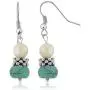Gem Stone King 18 Inch Simulated Turquoise Howlite and Cultured Freshwater Pearl and Spacers Necklace + Earrings Gem Stone King 18 Inch Simulated Turquoise Howlite and Cultured Freshwater Pearl and Spacers Necklace + Earrings