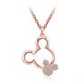 ERLUER Womens Mickey Pendant Necklaces for Women Rose Gold Platinum Plated Mouse Charm Jewelry Necklace