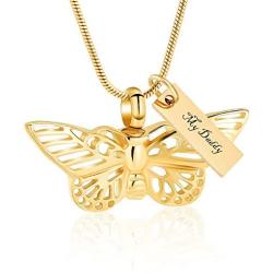 Minicremation Cremation Jewelry for Ashes Memorial Keepsake for Beloveds Ashes Urn Pendants Butterfly Cremation Necklace for Ashes