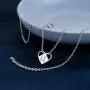 Lanqueen Heart Pendant Necklace for Girls Silver Cubic Zirconia Love Heart-Shape Compass Dainty Jewelry for Women Lanqueen Heart Pendant Necklace for Girls Silver Cubic Zirconia Love Heart-Shape Compass Dainty Jewelry for Women