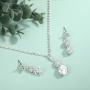 Unicra Bride Silver Bridal Tassel Necklace Earrings Set Crystal Wedding Jewelry Set Pearl Choker Necklace for Women and Girls (3 piece set - 2 earrings and 1 necklace)(NK072-2)