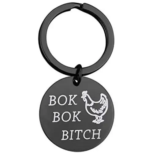 MAOFAED Funny Chicken Gift Chicken Lover Gift Chicken Keychain Crazy Rich Asians Inspired Keychain Gift for Friend