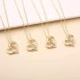Ursteel Heart Initial Necklace, 14k Gold Plated Dainty Cubic Zirconia Forever Love Heart Letter Pendant Necklaces for Women Teen Girls