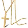 Cross Necklace for Men, Stainless Steel Cross Pendant Necklaces，18-32 inches Chain Silver Gold Black Cross Necklace