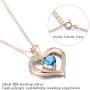 ✦Gifts for Mothers Day✦ Forever Love Heart Necklace Jewelry 18K White Gold/ Rose Gold Plated 925 Sterling Silver Birthstone Pendant Necklace with 5A Cubic Zirconia Birthday Gifts for Women and Girls