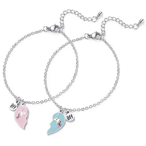 2pcs Best Friend Unicorn Bracelet BFF Heart Jewelry Christmas Birthday Gift for Friends or Sister 2pcs Best Friend Unicorn Bracelet BFF Heart Jewelry Christmas Birthday Gift for Friends or Sister