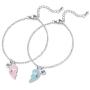 2pcs Best Friend Unicorn Bracelet BFF Heart Jewelry Christmas Birthday Gift for Friends or Sister