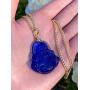Happy Laughing Buddha Blue Jade Pendant Necklace Cuban Chain Genuine Certified Grade A Jadeite Jade Hand Crafted, Jade Necklace, 14k Gold Filled Laughing Jade Buddha necklace, Jade Medallion