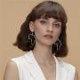 DAMLENG Unique Vintage Hollow Gold Silver African Map Dangle Earrings Ethnic Style African Drop Earrings for Women Bohemia Style Jewelry