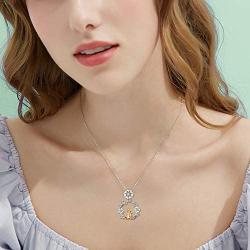 POTOPYY 925 Sterling Silver Animal Pendant Necklace Rabbit/Elephant/Penguin Jewelry Gifts for Women Mother