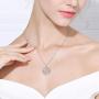 INFUSEU Sterling Silver Pendant Necklace for Women Girls, Dainty Cubic Zirconia Fine Jewelry Gift, 18 Inch Chain