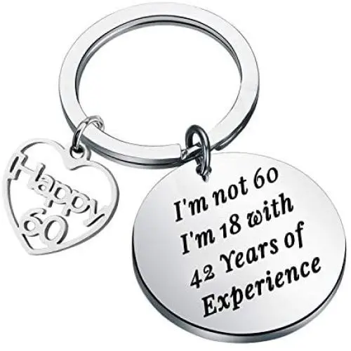 HOLLP Funny Birthday Gift I’m Not 35/50/60 I’m 18 with 17/32/42 Years of Experience Happy 35th 60th Gift Birthday Keychain HOLLP Funny Birthday Gift I’m Not 35/50/60 I’m 18 with 17/32/42 Years of Experience Happy 35th 60th Gift Birthday Keychain