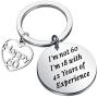 HOLLP Funny Birthday Gift I’m Not 35/50/60 I’m 18 with 17/32/42 Years of Experience Happy 35th 60th Gift Birthday Keychain