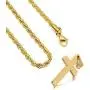 FZTN Jewelry Gold Necklace for Men & Women/Round Box Chain or Rope Chain with Cross Pendant Prayer Necklace/Love Heart Pendant Necklace / 20''-24'' Link Chain