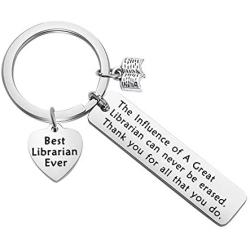 ENSIANTH Librarian Keychain Librarian Retirement Gift Best Librarian Ever Gift Librarian Appreciation Gift