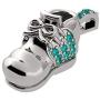 Birthstone Baby Shoe Necklace Pendant w/Swarovski Zirconia - Gold Plated Silver or Solid Gold