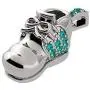 Birthstone Baby Shoe Necklace Pendant w/Swarovski Zirconia - Gold Plated Silver or Solid Gold