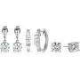 18K Yellow Gold or Rhodium Plated 925 Sterling Silver Cubic Zirconia Stud Earrings, Drop Earrings and Hoop Earrings Jewelry Set