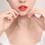 BDD CO. Infinity Love Sterling Silver Necklace, Cross Infinity Pendant Choker for Women, Jewelry Gifts for Women, Chain Adjustable