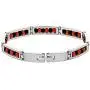 In Season Jewelry Stainless Steel Link Wristband Evil Protection Beaded Elegua Bracelet 8''