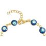 EDFORCE Stainless Steel Womens Charm Bracelet Enamel Evil Eye Protection Link Chain Adjustable, 7''+1'' Extender