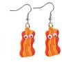Bacon Googly Eye Yellow Earrings 1.75'' Jewelry