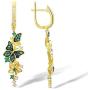 Santuzza Butterfly Drop Earrings 925 Sterling Silver Green Spinel Gold Star Flower Dangle Earring Jewelry For Women