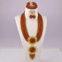 acuzv 6 Rows African Necklaces for Women Nigerian Beads Jewelry Set Wedding Bridal Party Jewelry Sets