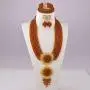 acuzv 6 Rows African Necklaces for Women Nigerian Beads Jewelry Set Wedding Bridal Party Jewelry Sets